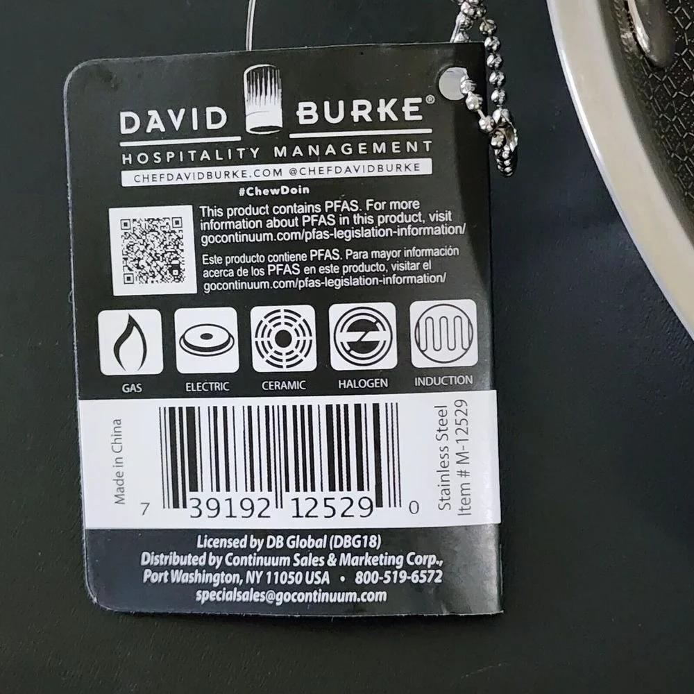 David Burke Geo Clad 9.5in Tri-Ply Stainless‎ Steel Frying Pan With Lid Cookware